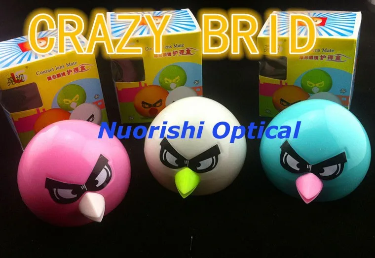 10 шт. чехол для контактных линз в стиле Crazy Bird с зеркалом C311 чехол для контактных линз mate