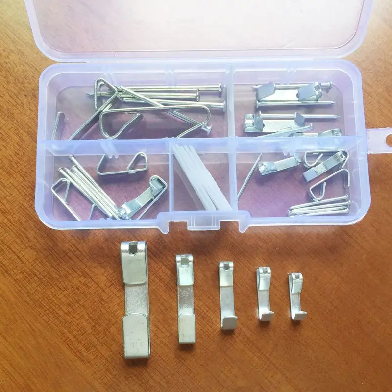 

36pcs/set 10lb 20lb 30lb 50lb 100lb Professional Picture Photo Frame Hanger Hooks with Nails Hanging Kit