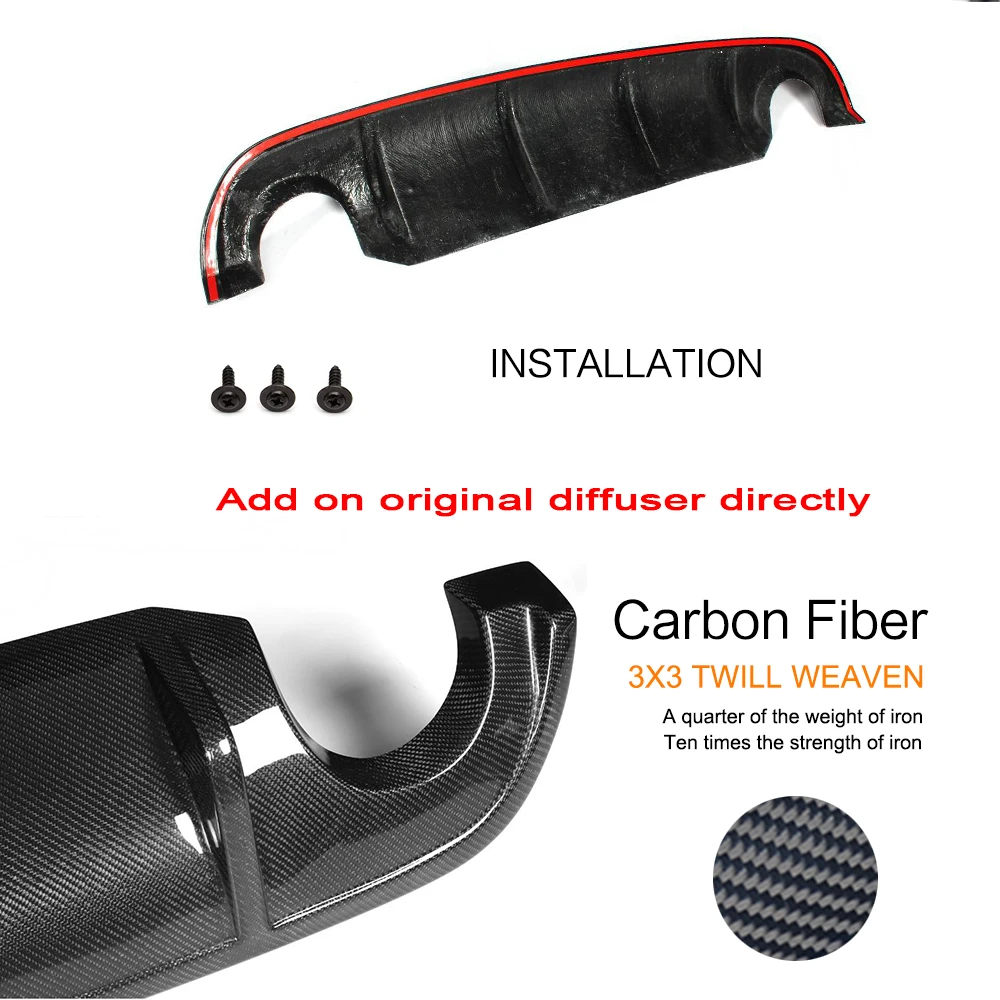 Carbon Fiber Car Rear Bumper Diffuser Lip Spoiler For Infiniti Q50 Q50S Sedan 4 Door Standard Sport 2013-Rear Diffuser