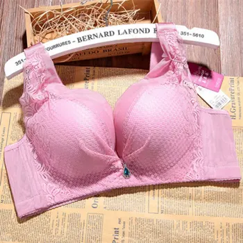 

Women Push Up Bra Lace Mesh Hollow Gather Bralette Wide Straps Wireless Female Underwear Bras Hot Sale Intimates Brassieres