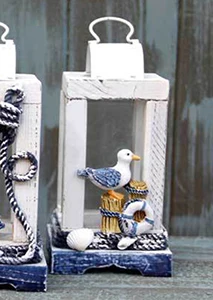 Средиземноморский стиль украшения деревянные ручной работы украшения творческий романтический ветер светильник подсвечник - Цвет: Seagulls