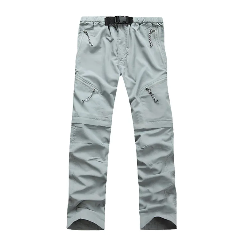 Pantalones de senderismo CKAHSBI hombres de secado rápido extraíble deportes al aire libre respirable Unisex cremalleras Trekking ejército verde pantalones de Camping S-3XL