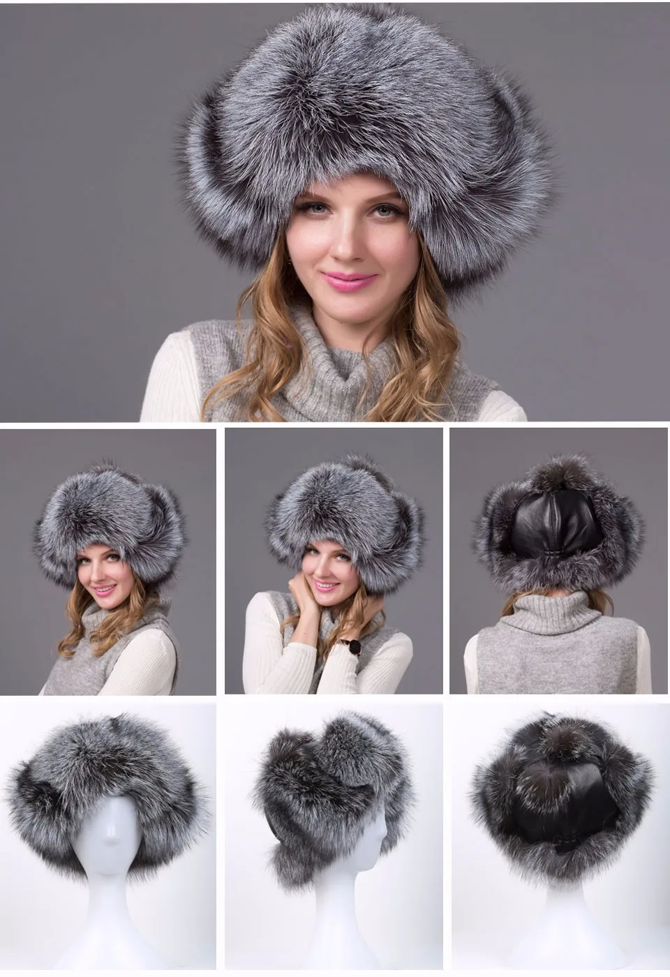 JKP Горячая новинка русская Мода стиль натуральный Лисий мех шляпа с женщин теплые зимние модные шаровые кепки HJL-05