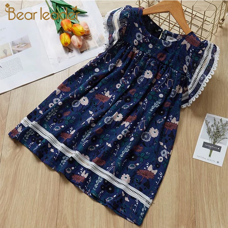 Bear Leader/летнее платье для девочек; Новинка года; стильная детская джинсовая Милая одежда; платье без рукавов для девочек; детская повседневная одежда; платье