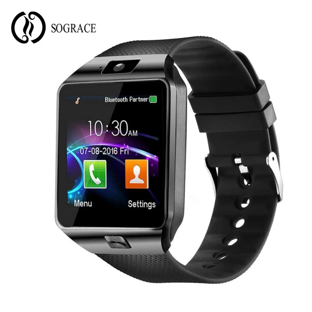 DZ09 Смарт наручные часы Bluetooth Smartwatch телефон фитнес трекер слот для сим карты