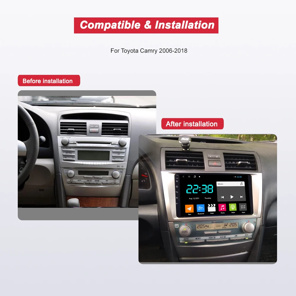 Discount BONROAD Android  Car Multimedia Video Player Navigation GPS For Toyota Camry 40 50 2008-2011 Car Radio Ram 4G ROM 32G （no dvd） 4