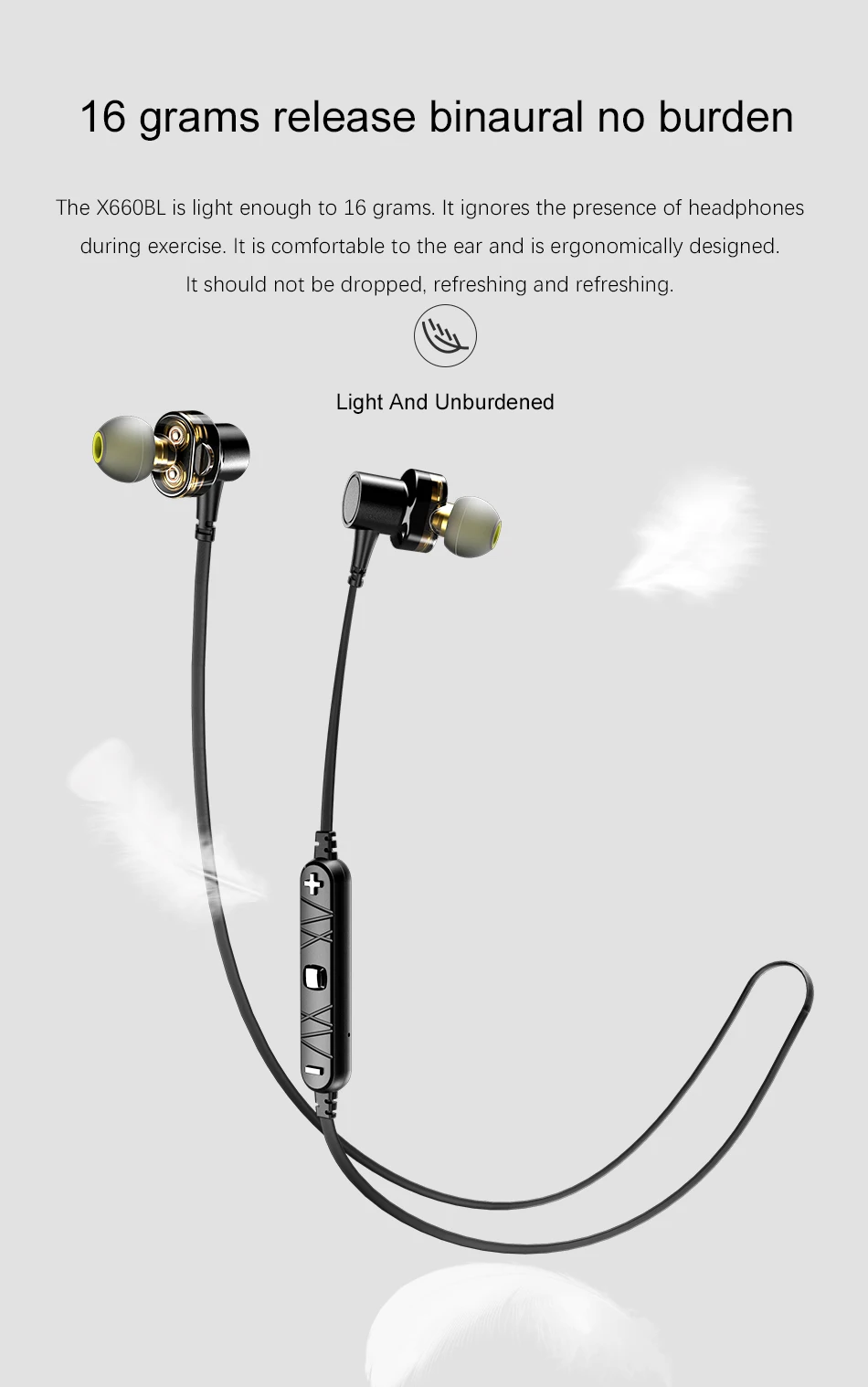 Awei X660BL Quad-core Necked Magnetic Bluetooth Earphone 8