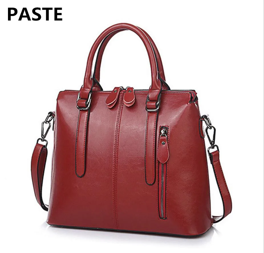 

PASTEP 2017 New European and American Style Leather Handbags Fashion Ladies Handbag Messenger Bag Shoulder oil Wax Leather Bag