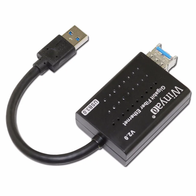 Winyao USB1000F-LX USB 3,0 Gigabit волокно Ethernet сетевой адаптер одиночный режим 1310nm 10 км LC Оптическое модуль SFP NIC RTL8153