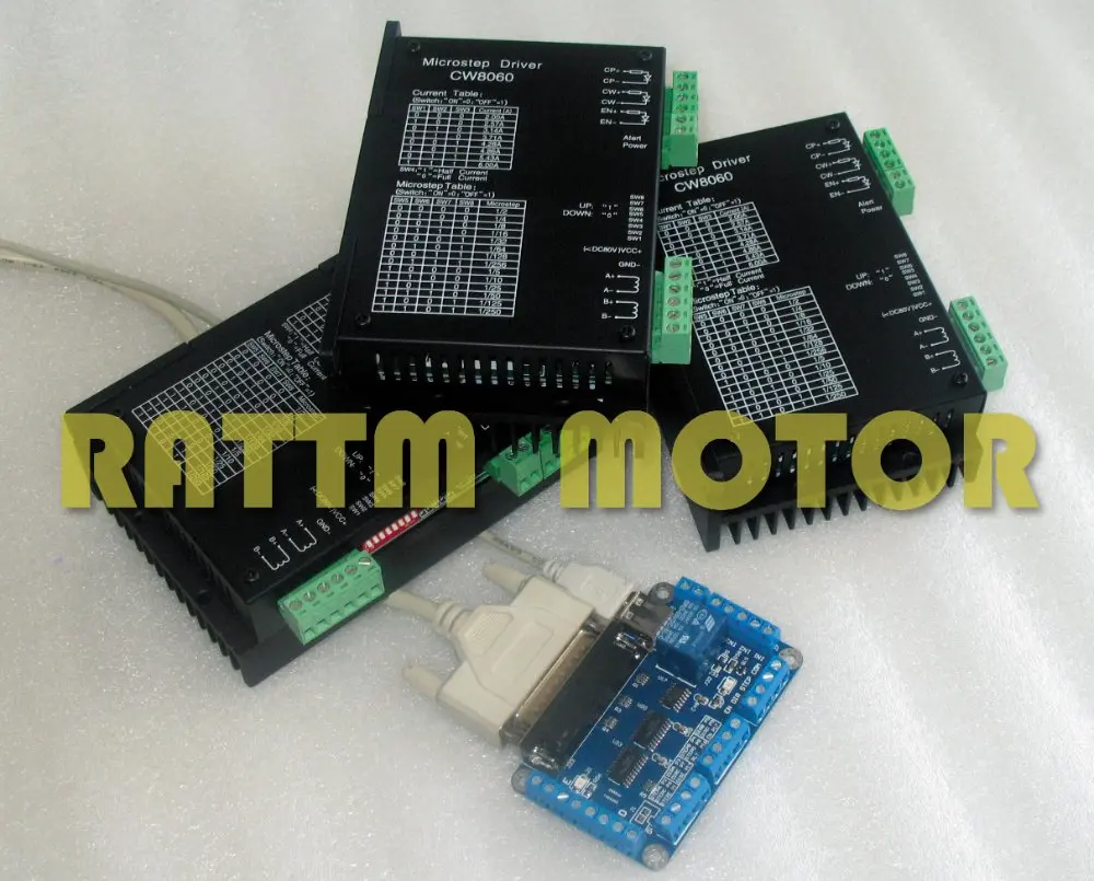3 Axis High Quality CNC Stepper Controller kit 80VDC 6A 256 Microstep for CNC Router Mill