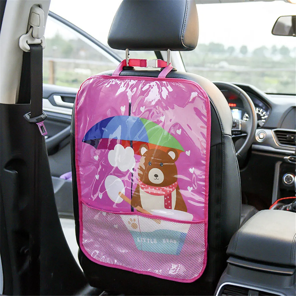 

Car Rear Seat Protective Cartoon Anti-kick Mat Cushion waterproof pad Seat Back Protector Car Auto Seat Back Protector Cover
