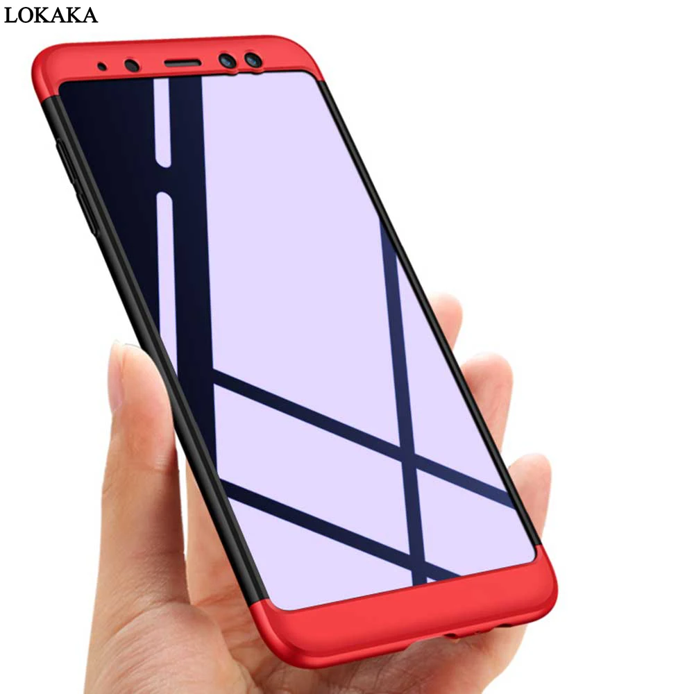 LOKAKA Case For Samsung Galaxy A8 2018 Cover Luxury 3 in 1 Full