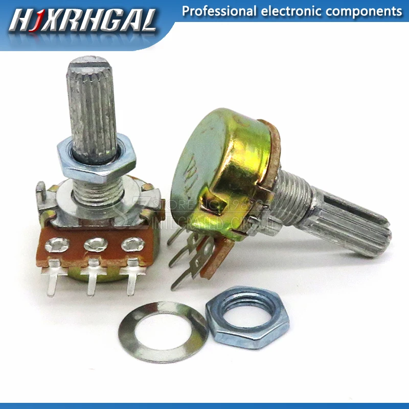 WH148 20mm 3pin Potentiometer B1K-1M 10pcs multiturn potentiometer,linear potentiometer,rotary potentiometer,potentiometer kit,trimmer potentiometer,adjustable resistor,potentiometer knobs,electronic components