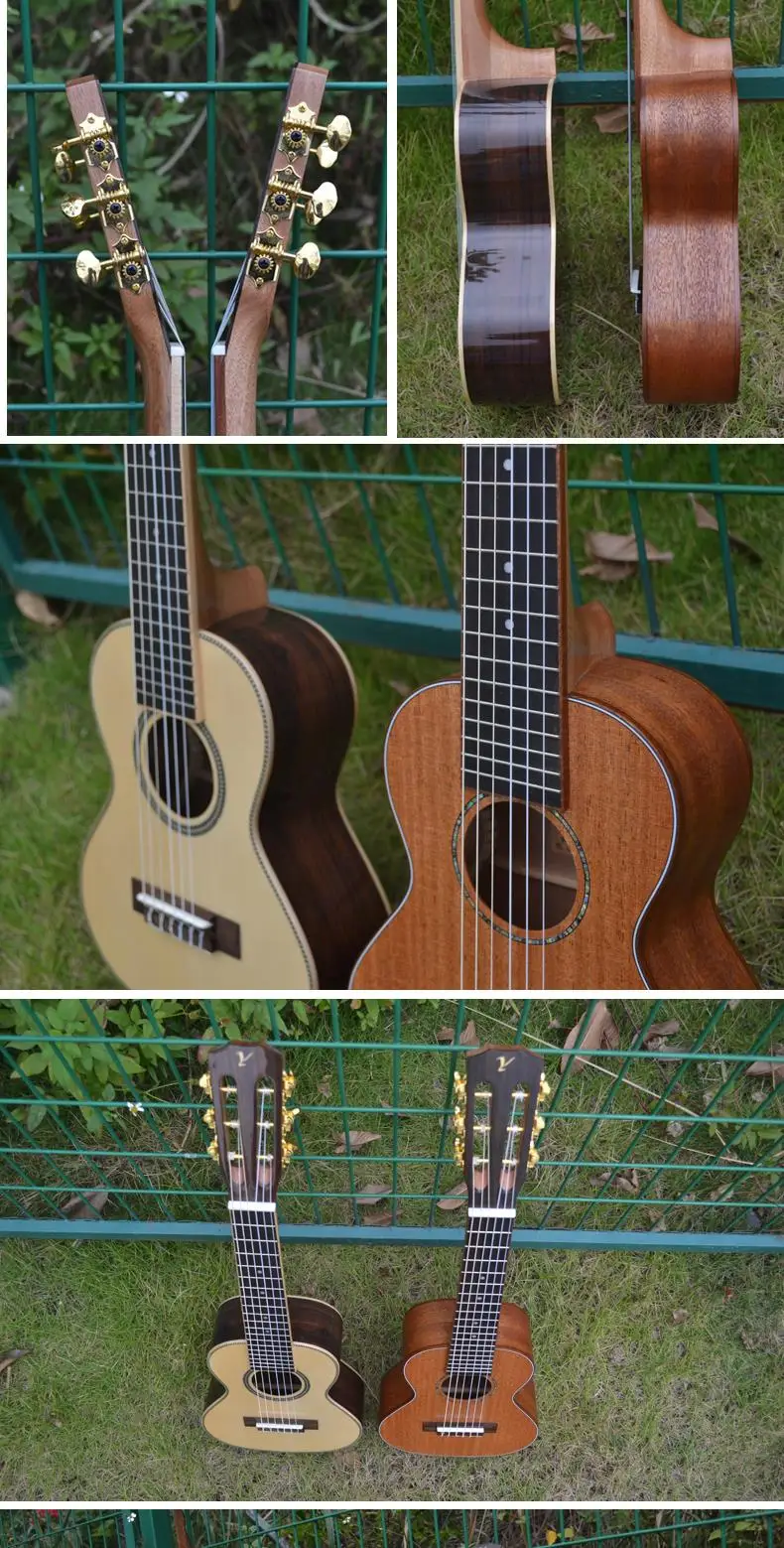 Guitalele Top Solid Acoustic Electric 28 Inch Mini Guitar 6 StringUkulele Ukelele Guitarra Mahogany Acacia Picea Asperata Acacia