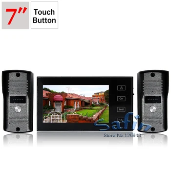 

DP-766 black 7 inch video doorphone interom with 2 oudoor unit night vision camera