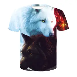 Мужская 3D футболка лето 2019 г. новое поступление 3D Забавный волк для мужчин футболка Расширенный плюс размеры 4XL футболки оптовая продажа