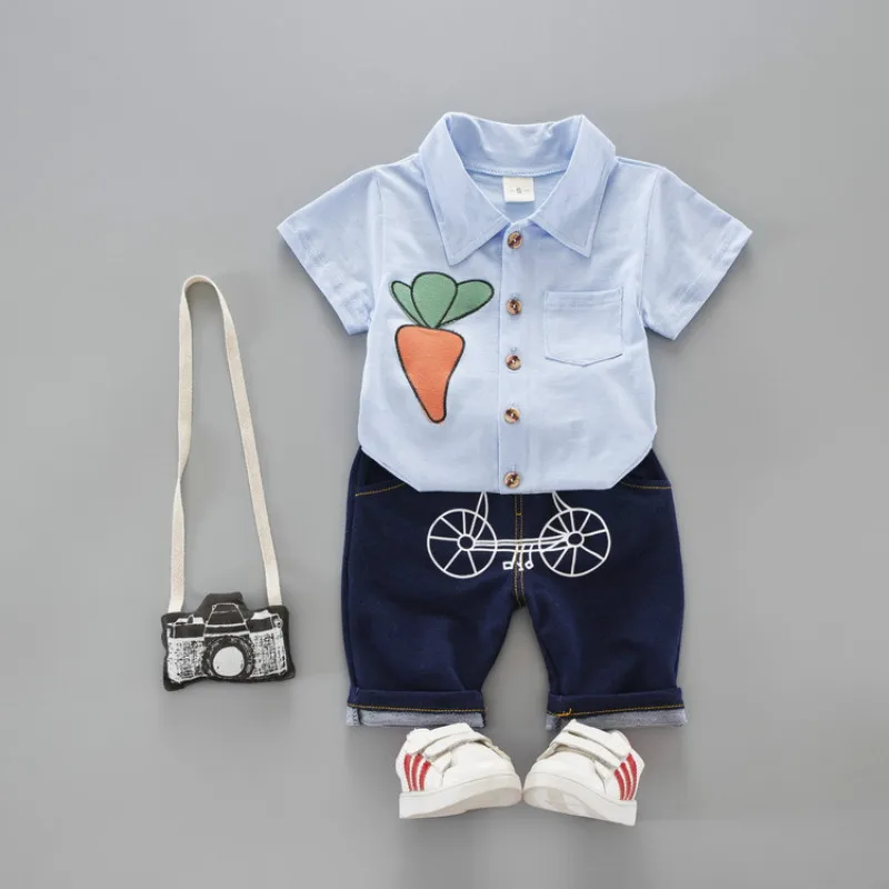 2pcs/set Boys Shirts Shorts Set Baby Boy Short Sleeve T Shirt and Short