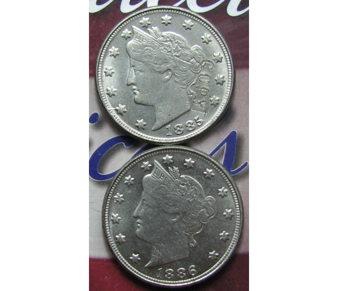 Копия копии 1885/1886 Liberty Nickel UNC копия монеты с двумя лицами | Дом и сад