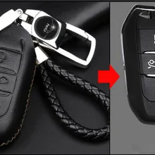 Из натуральной кожи ключеник Автомобильный держатель кошелек для Peugeot 508 3 кнопки Замена Key Holder
