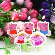 Pepa Pig Kid’s Birthday Cake Candles Cute Cartoon Cupcake Toppers Creative Party Supplies Pink Pig Candle