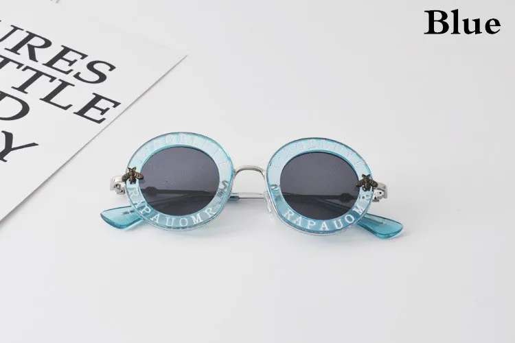 Высокое качество, мода, металлические детские солнцезащитные очки с Пчелой, для мальчиков и девочек, винтажные детские солнцезащитные очки, круглые солнцезащитные очки, Gafas De Sol Mujer