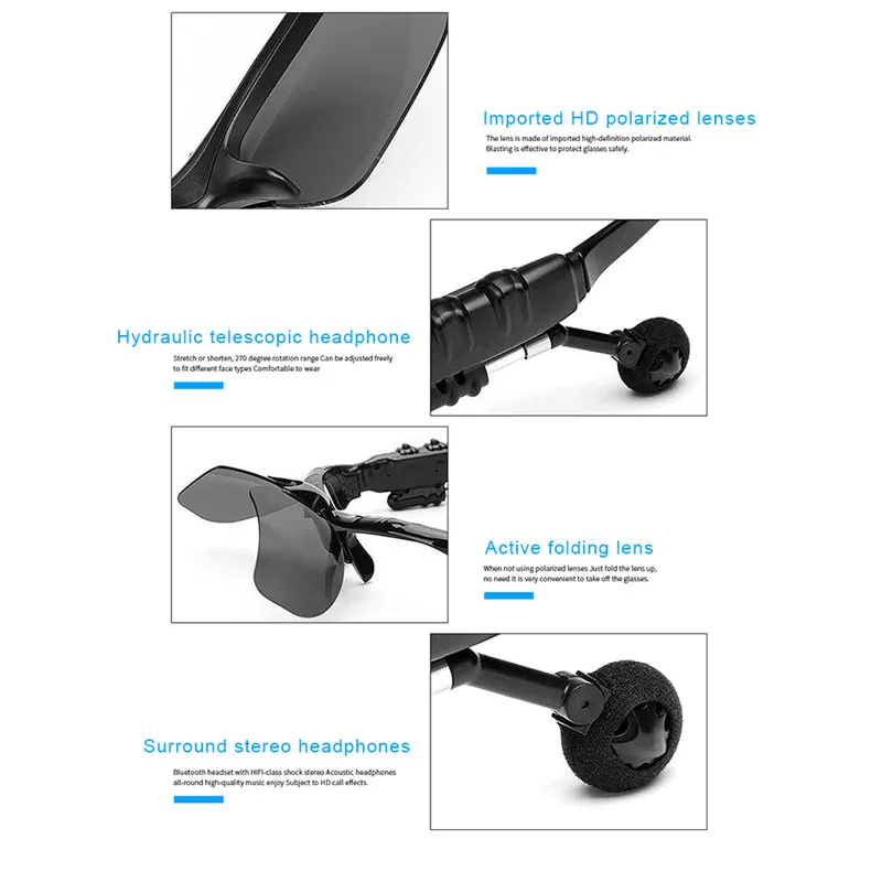 Новинка 2019 модные солнцезащитные очки Bluetooth 5 0 наушники гарнитура X8S умные с