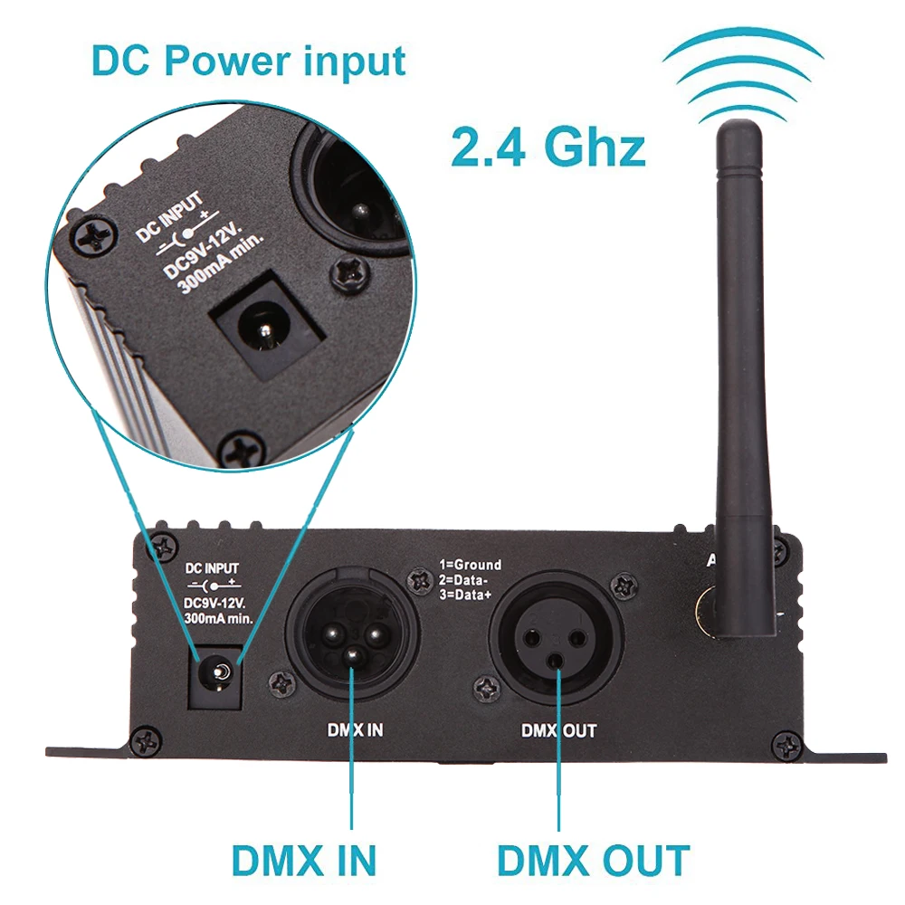 DMX 512 2,4G приемопередатчик беспроводной контроллер передатчик приемник ЖК-дисплей Дисплей Мощность Регулируемый повторитель Контроллер