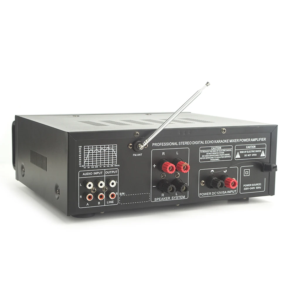 

2000W Bluetooth Stereo Amplifier HIFI Tuner Remote Control USB SD Mic Input 220 Mini HiFi Power Digital Audio Stereo Music Amp
