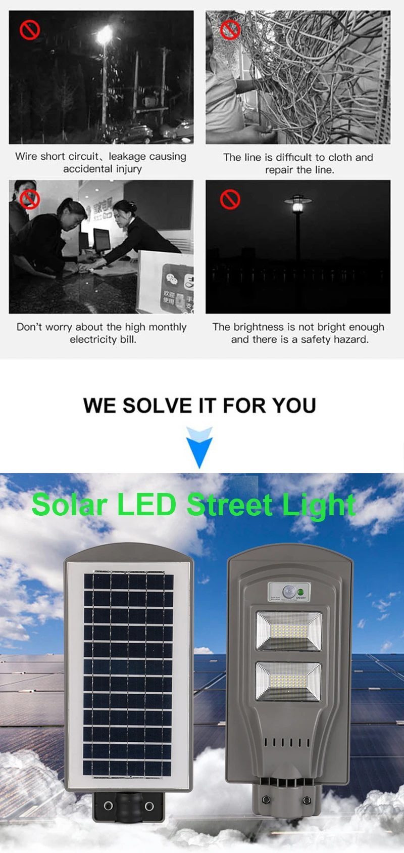 BEYLSION Remote Control Radar Sensor 20W 40W 60W LED Solar Street Flood Light Pole Emergency Lamp For Garland Garden Street (3)