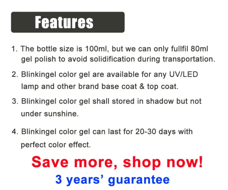 80ml Color Gel Features
