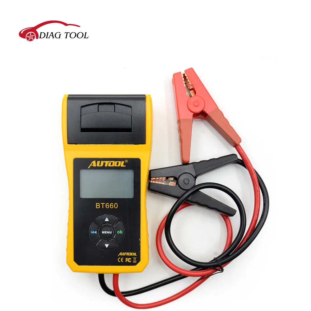 

New Arrival AUTOOL 12V Car Battery Load Tester with printer BT660/Multi-language Digital automotive battery tester CCA100-3000