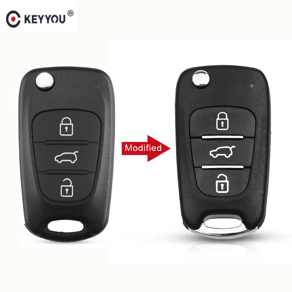 

KEYYOU 3 Button Filp Modified Remote Control Car Key Shell Case Fob For Hyundai I30 IX35 Avante For Kia K2 K5 Sorento Sportage