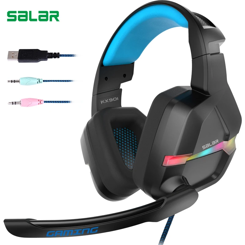 Salar KX901 глубокий бас игровая гарнитура проводные стерео наушники с гарнитурой