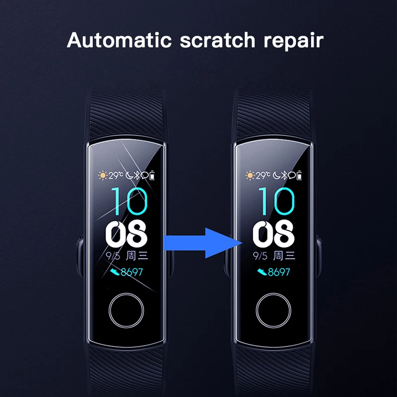 Анти-шок 9D Мягкий ТПУ HD ультра прозрачная защитная пленка для huawei Honor Band 4 Band 4 умный Браслет полная защитная крышка для экрана