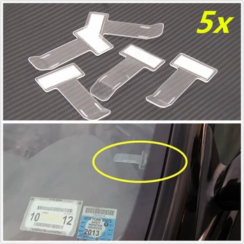 

5pcs/set Car Vehicle Parking Ticket Permit Holder Clip Sticker Windscreen Window Fastener Stickers Timing Document Accessories