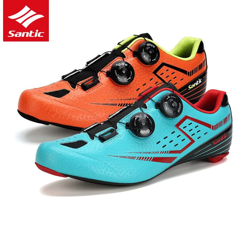 

Santic Cycling Shoes Men Pro Team Racing Road Bike Shoes Carbon Fiber Ultralight Self-lock Bicycle Shoes Zapatillas Ciclismo