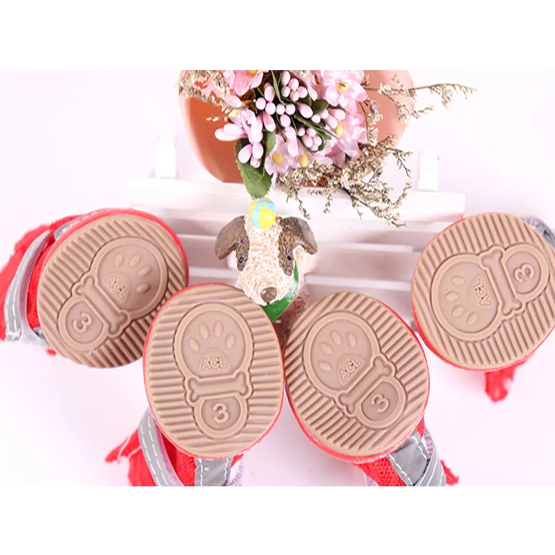 Dog Boots Small Dog Shoes Mesh Summer Booties For Dogs Anti Slip Pet Breathable Shoes Puppy Sneakers