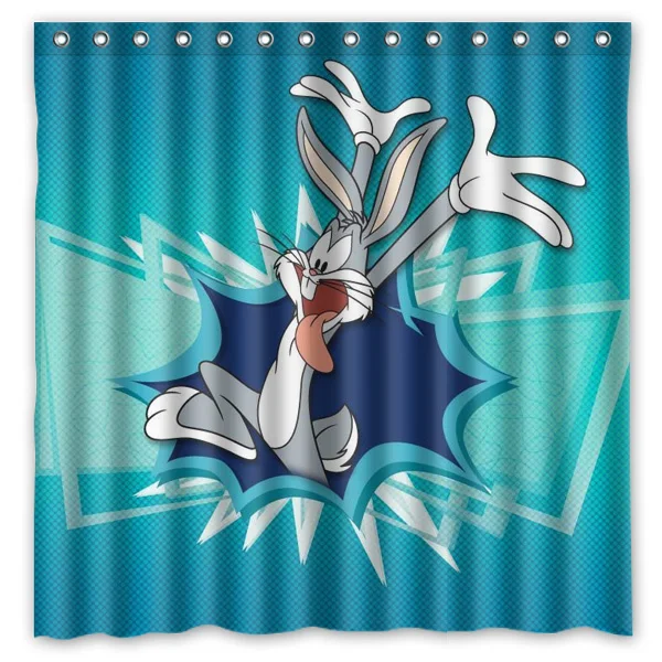 2016 Bugs Bunny Waterproof Polyester Shower Curtain Cartoon Rabbit Mildewproof Bath Curtains