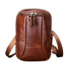 Мужская масляная Вощеная винтажная дорожная ячейка из натуральной кожи, чехол для мобильного телефона, поясная сумка, кошелек, сумка через плечо, поясная сумка