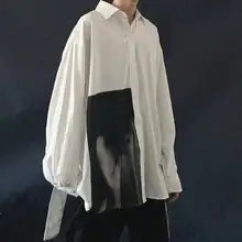 Oversized Men Shirts Coat 2020 Mens Long Sleeve Retro White Shirts Male Korean High Quality Jackets Casual High Street Shirt Men