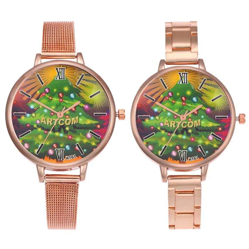 Christmas Tree Christmas Gift Santa Claus Elk Quartz Wristwatch Women