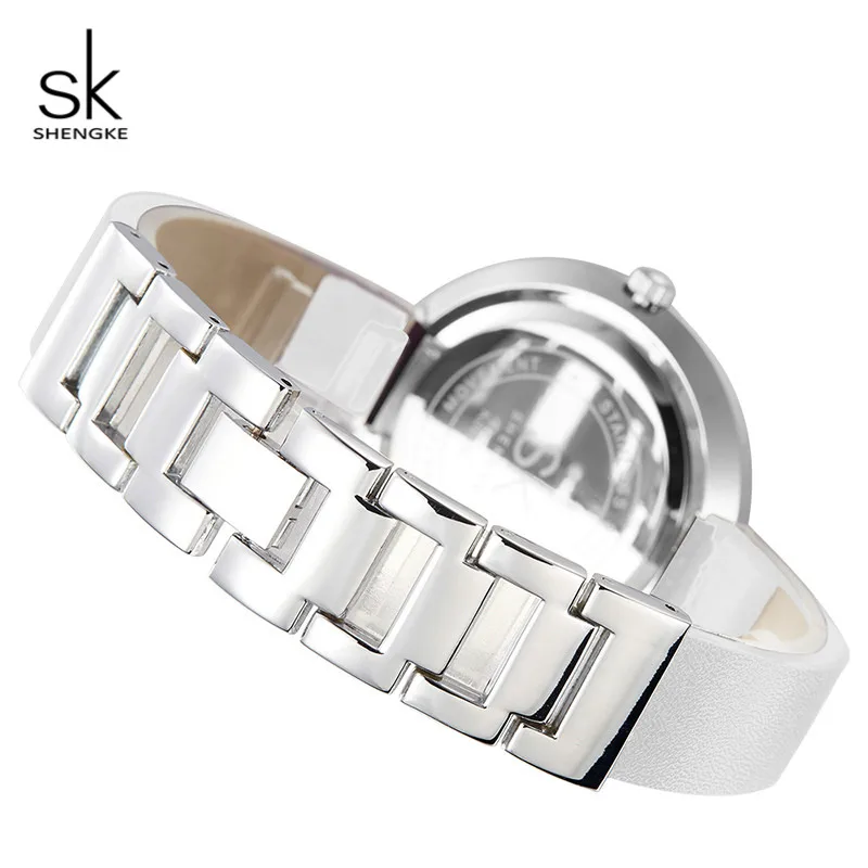 Shengke наручные часы для женщин, роскошные Кристальные женские кварцевые часы Reloj Mujer SK модные кожаные женские часы-браслет# K0030L