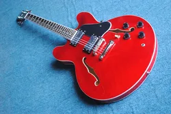 Nueva Guitarra Eléctrica de Jazz de Cuerpo Hueco de Alta Calidad, Hardware de Oro de Arce Rojo con Guitarra de Jazz de Tambor de Alta Calidad Envío Gratis Nueva Guitarra Eléctrica de Jazz de Cuerpo Hueco de Alta Calidad, Hardware de Oro de Arce Rojo con Guitarra de Jazz de Tambor de Alta Calidad Envío Gratis