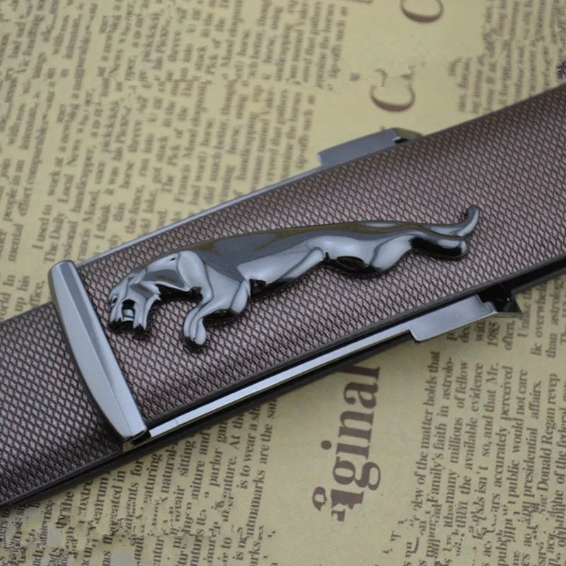 

EL BARCO Plaid Leather Belt Men High Quality Cowhide Male Casual Belts Black Coffee Luxury Designer Strap Leopard Horse Buckle