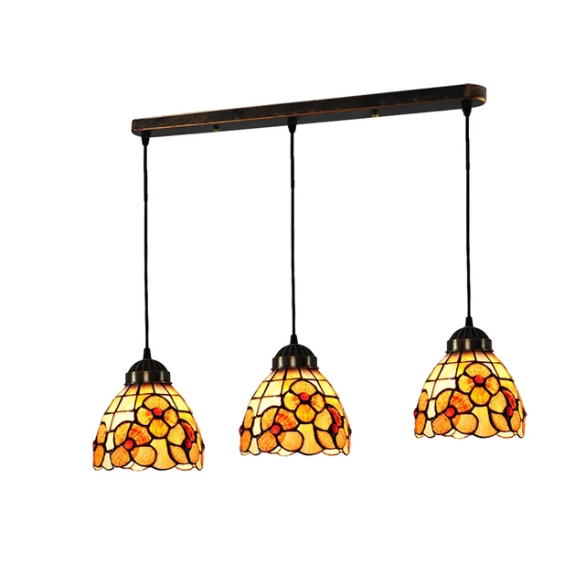 Tiffany Style Flowers Pattern Pendant Light Mediterranean Stained Tiffany Style Flowers Pattern Pendant Light Mediterranean Stained Gl E26 E27 Multi Color Hanging Lamp For Dining Room Pl774