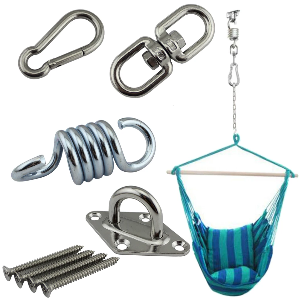 Stainless Hanging Chair Hardware Hammock Hook Ceiling Mount Spring