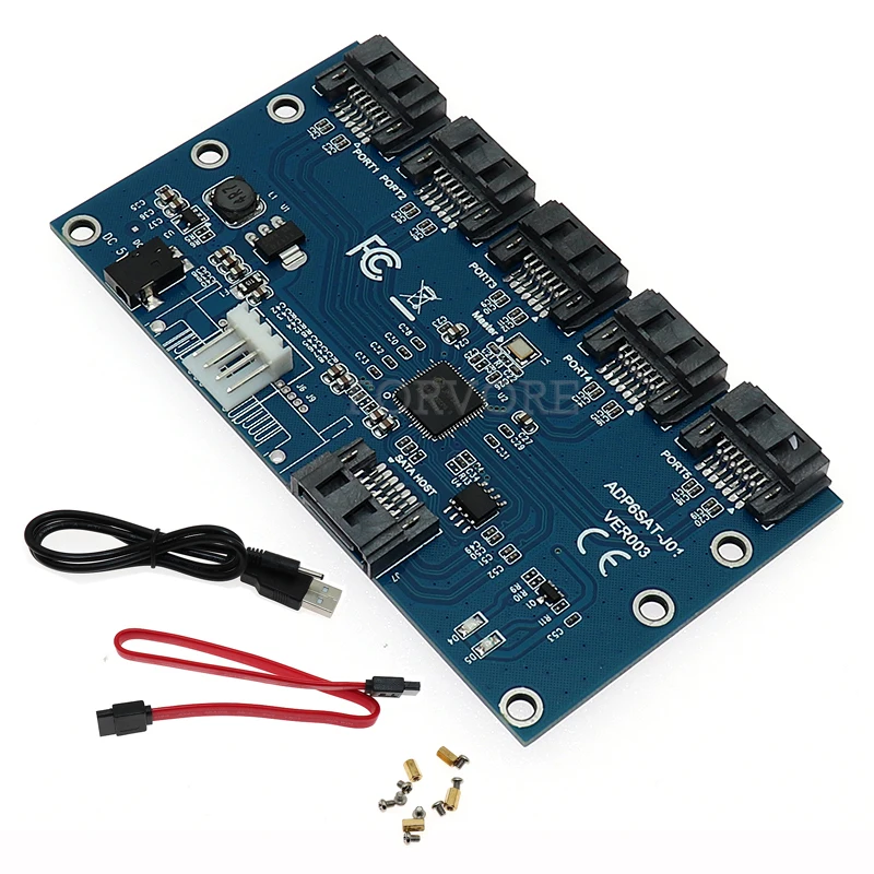 

SATA 1 to 5 Hub PM Router Port Multiplier Riser Card Splitter Storage Adapter GN23
