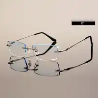 Men Eyewear C001 Diamond Trimming Cutting Rimless Eyeglasses Prescription Optical Glasses Frame for Man Spectacles