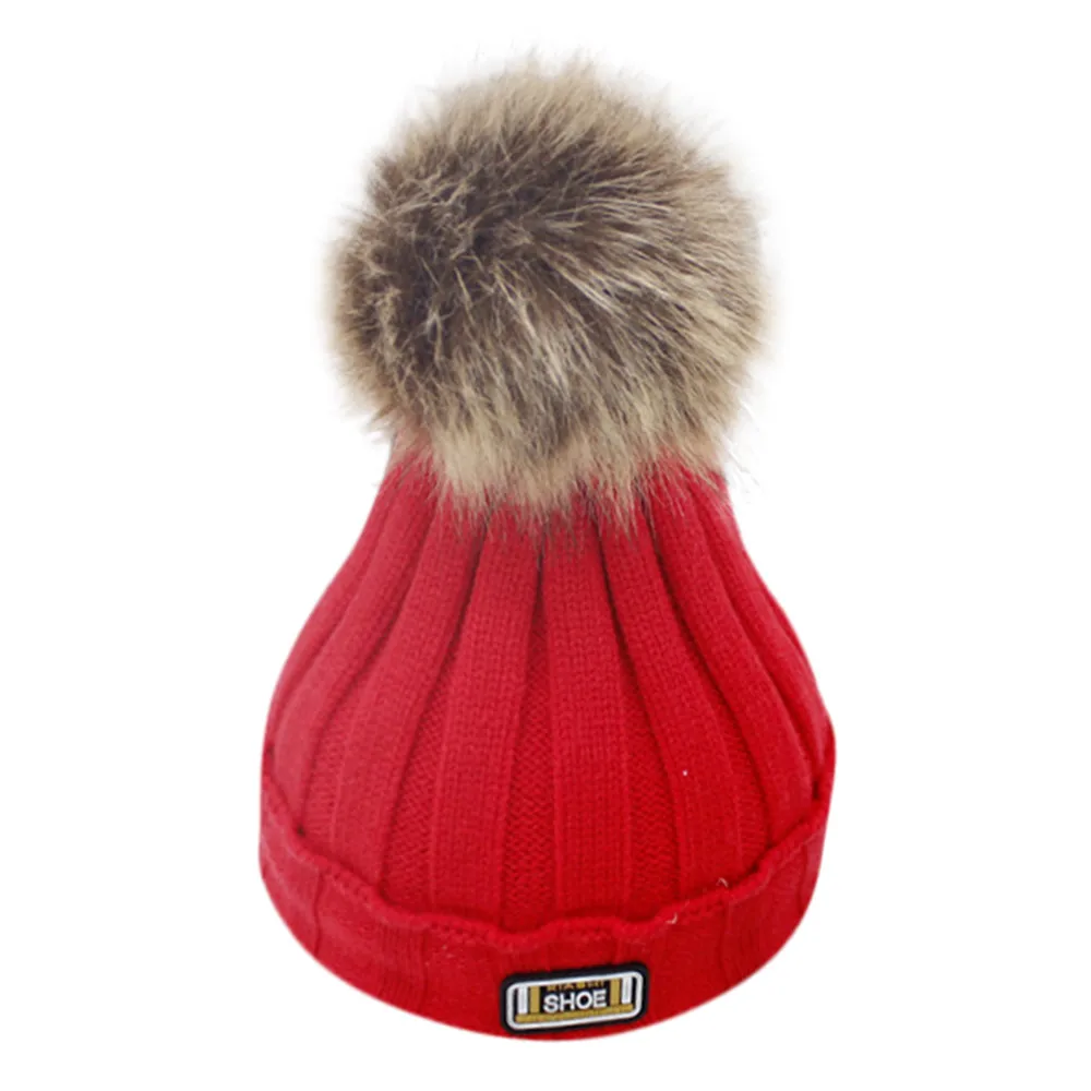 LONSANT Новорожденный ребенок шапка Девочки Мальчики Мягкий Помпон Мяч зима теплый