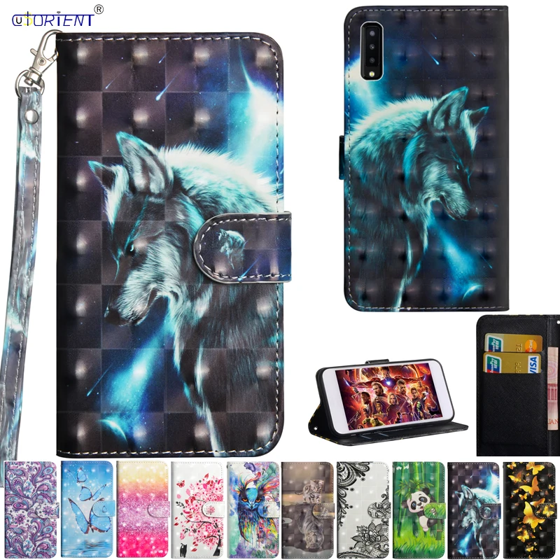 Чехол с откидной крышкой для телефона Samsung Galaxy A7 2018 A750 чехол-бампер 3D кожаным